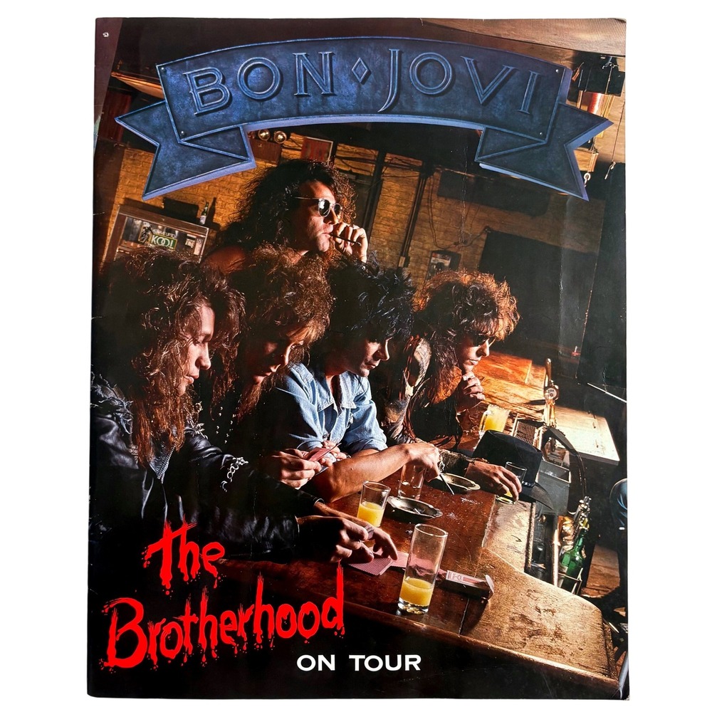 Vintage Bon Jovi The Brotherhood On Tour 1988 Program Book New Jersey Era